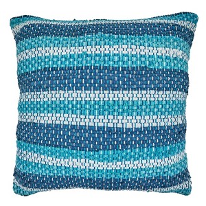 Saro Lifestyle Striped Chindi Throw Pillow With Down Filling - 1 of 3