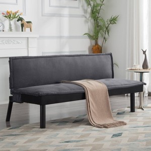 CAVINAS 64.6" Futon Couch - Convertible Sofa Bed with Comfortable Upholstery & Sturdy Frame, Space-Saving Furniture for Living Room, Bedroom - 1 of 4