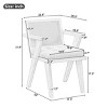 Rubber Wood Accent Chair with Rattan Backrest and Padded Seat, Armchair for Bedroom, Dining Rooom, Living Room, Indoor Furniture - The Pop Home - 4 of 4