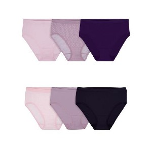 Fruit Of the Loom Women's 360 Stretch Seamless Hi-Cut Panty,6 Pack - 1 of 4