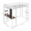 CAVINAS Twin Size Metal Loft Bed with Ladder & Fence,Modern Bed Frame with Desk for Bedroom,Study - 4 of 4