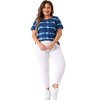 Agnes Orinda Women's Plus Size Round Neck Short Sleeve Multi Color Dye Casual Blouses - 3 of 4