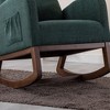 Modern Glider Rocking Chair with Wooden Legs and Side Pocket, High-Back Recliner Armchair for Nursery, Living Room, Bedroom - 3 of 4