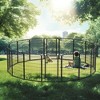 SEVOBAL Pet Crates and Houses 16 Panel Heavy Duty Metal Playpen with Door for Outdoor Yard Lawn Garden, Black, 108.27"*108.27"*39.37" - 4 of 4