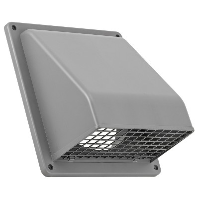 Lambro® 8-In. Plastic Wall Exhaust or Air Intake Vent with Hinged Screen and Removable Damper, Gray, 389G, Size: 8 In.