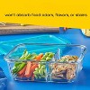 LunaLulinlk (2 pack) MealBox 4-cup Divided Glass Food Storage Container with Turquoise Lid - 4 of 4