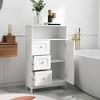 Bathroom Storage Cabinet, Freestanding Storage Organizer with 3 Drawers, Wooden Floor Cabinet for Living Room Bathroom Kitchen Entryway - 2 of 4