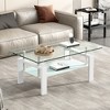MAYEERTY Tempered Clear Glass Coffee Table, 2-Layers Coffee Table Living Room Center Table - 2 of 4