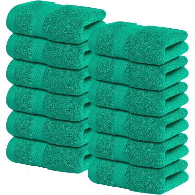 12-Pack Luxury Wash Cloths for Showering, 100% Cotton Soft and Absorbent Face Tow