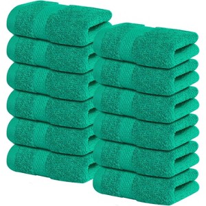 12-Pack Luxury Wash Cloths for Showering, 100% Cotton Soft and Absorbent Face Tow - 1 of 4