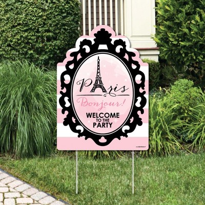 Big Dot of Happiness Paris, Ooh La La - Party Decorations - Paris Themed Birthday Party or Baby Shower Welcome Yard Sign