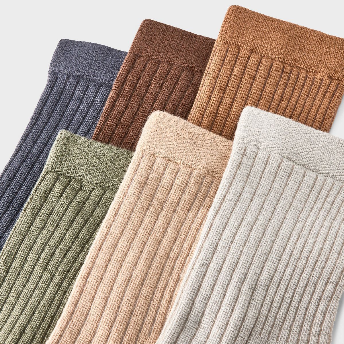 Women's Variegated Ribbed 6pk Mid Crew Socks - A New Day™ 4-10 - thumbnail 7