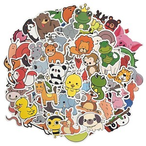 Wrapables Waterproof Vinyl Stickers for Water Bottles, Laptop, Phones, Skateboards, Decals for Teens, 100pcs, Baby Animals - 1 of 4