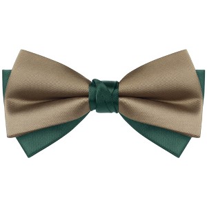 INSPIRE CHIC Men's Two Color Layered Adjustable Solid Color Bow Ties - 1 of 4
