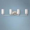 Minka Lavery Modern Wall Light Polished Nickel Hardwired 33 1/4" 4-Light Fixture Etched Opal Glass for Bathroom Vanity Living Room - 2 of 3