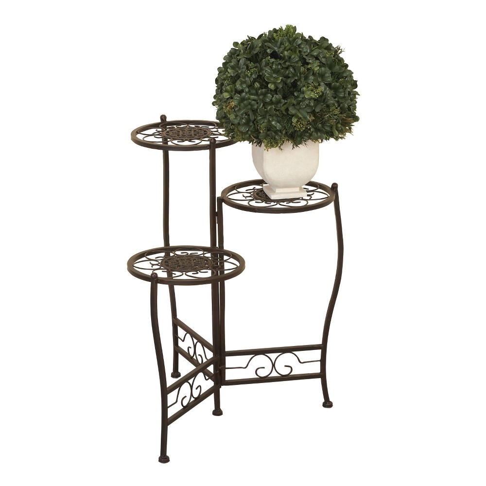 Photos - Plant Stand 24" Modern Metal Novelty  Brown - Olivia & May
