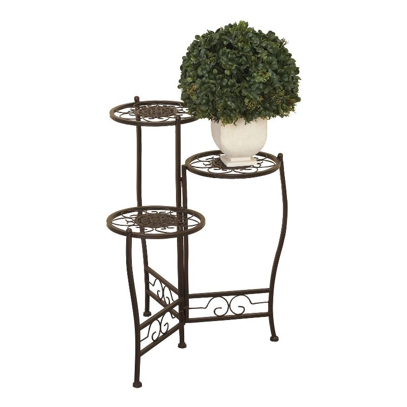 24&#34; Modern Metal Novelty Plant Stand Brown - Olivia &#38; May, 1 of 18