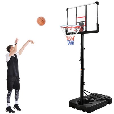 BestParts 6.6FT-10FT Adjustable Basketball Hoop with LED Lights & Waterproof Design