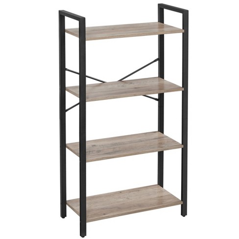 Vasagle Bookshelf, 4-tier Bookcase, Office Shelves Greige And Black ...