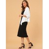 Allegra K Women's Open Front Solid Self Tie Lightweight 3/4 Sleeve Shrug Cardigan - 4 of 4