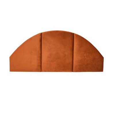 Terracotta Velvet Arched Queen Sound Reducing Headboard