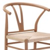 SEVOBAL Accent Chairs, Mid Century Modern Metal Wishbone Dining Room Chairs Set, Brown, 22"*17"30" - 4 of 4