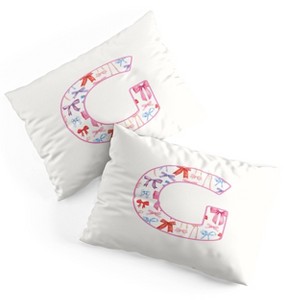 Deny Designs April Lane Art Fancy Bow Monogram G Microfiber Printed Pillow Sham - 1 of 3