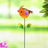 Evergreen Colorful Metal and Glass Bird Garden Stakes, Yellow - 2 of 3