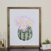 Raz Imports 24" Pink and Yellow Cactus Decorative Wooden Framed Print Wall Art - 3 of 3