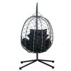 Leisuremod Summit Outdoor Single Person Egg Swing Chair in Grey Steel With Cushions - 4 of 4