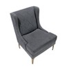 Cesicia 28" x 31.5" x 36"H Dark Gray Modern Luxury Upholstery Wingback Accent Chair Gold Finish Metal Legs 1pc - 3 of 4