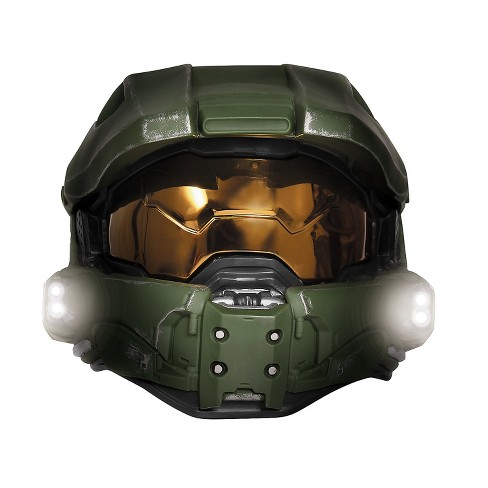 Mens Halo Deluxe Master Chief Costume Mask Green Target