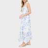 August Sky Women's Lace Trim Floral Midi Dress - 3 of 4