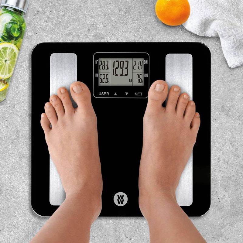Tempered Glass Body Analysis Scale Black - Weight Watchers, 4 of 5