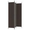 vidaXL 3-Panel Fabric Room Divider, Brown, Foldable Design, Easy Assembly, Versatile Use, Sunlight Blocker - 4 of 4