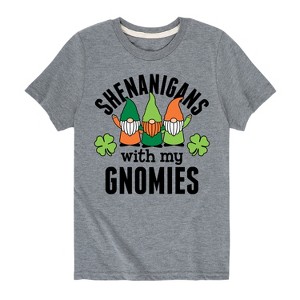 Boys' - Instant Message - St. Patrick's Day Shenanigans with my Gnomies Short Sleeve Graphic T-Shirt - 1 of 4