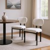 HomeRoots Set of Two White and Black Chenille And Metal Partially Open Back Dining Side Chairs - 2 of 4