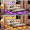 Lift Up Storage Bed Frame, Upholstered Platform Bed, Noise-Free - 4 of 4