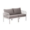 Modern Patio Loveseat and Coffee Table Set with Thick Black Cushions, Weather-Resistant Plastic Frame for Outdoor Lounge Area-3irtyhousy - 2 of 4