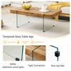 GlasFlength Square Coffee Table, Modern and Stylish Design, Suitable for Living Room, Patio, Bedroom, Brown, 43.3" * 23.6" * 16.5" - 3 of 4