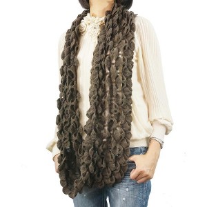 K-Cliff Ruffle Infinity Loop Women Neck Warmer Knitted Soft Stretchy Scarf Circle Knit Winter Fashion Wrap Scarves - 1 of 3