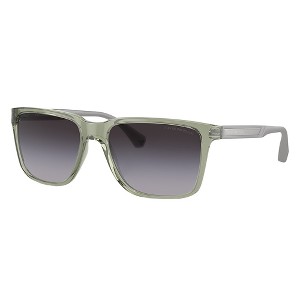 Emporio Armani EA 4047 53628G Unisex Square Polarized Sunglasses Shiny Transparent Green 56mm - 1 of 3