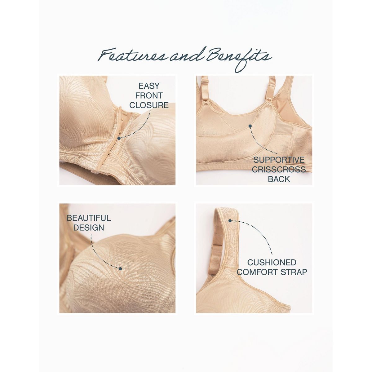 Playtex 18 Hour Front Close Wireless Bra with Back Support - thumbnail 4