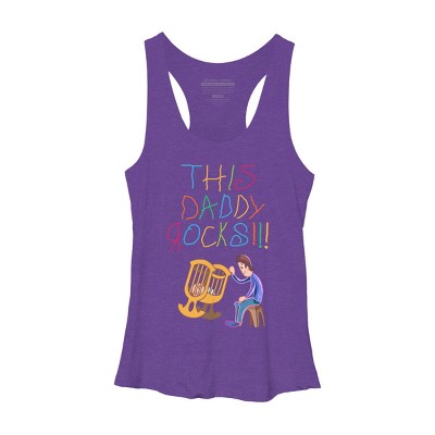 Women's Design By Humans Cute This Daddy Rocks The Baby By walrusindsutries Racerback Tank Top