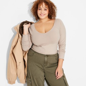 Women's Long Sleeve V-Neck T-Shirt - Wild Fable™ - 1 of 3