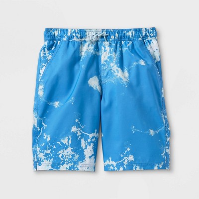 Boys' Tie-Dye Pull-On Volley Swim Trunks - art class™ Blue