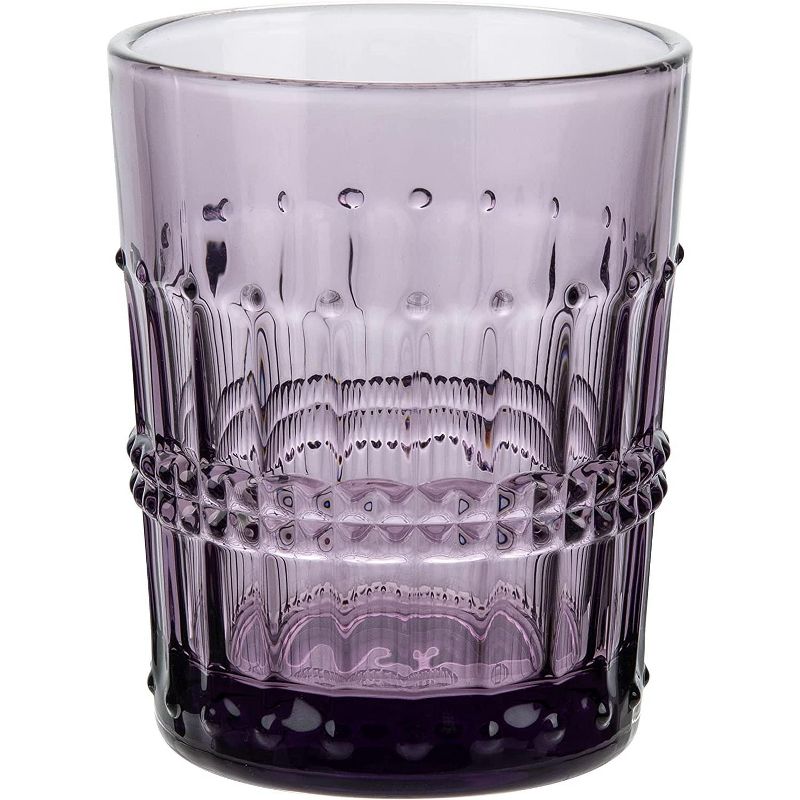 American Atelier Vintage Old Fashion 10 oz. Whiskey Glasses, Romantic Water Tumblers, Barware Glasses for Cocktails, Embossed Beaded Glasses, Set of 4, 2 of 6