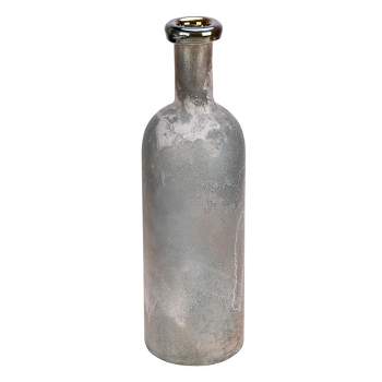 Vickerman Slate Gray Glass Bottle Vase
