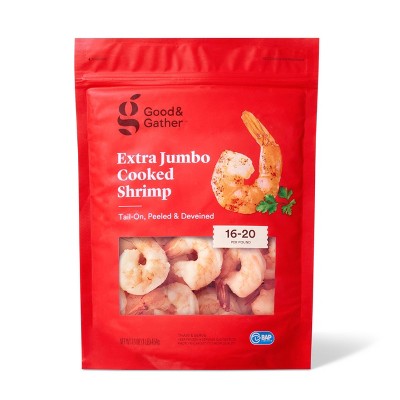 Peeled &#38; Deveined Tail On Cooked Shrimp - Frozen - 16-20ct/16oz - Good &#38; Gather&#8482;_2