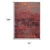 Red and Gray Abstract Non Skid Area Rug - 3 of 4